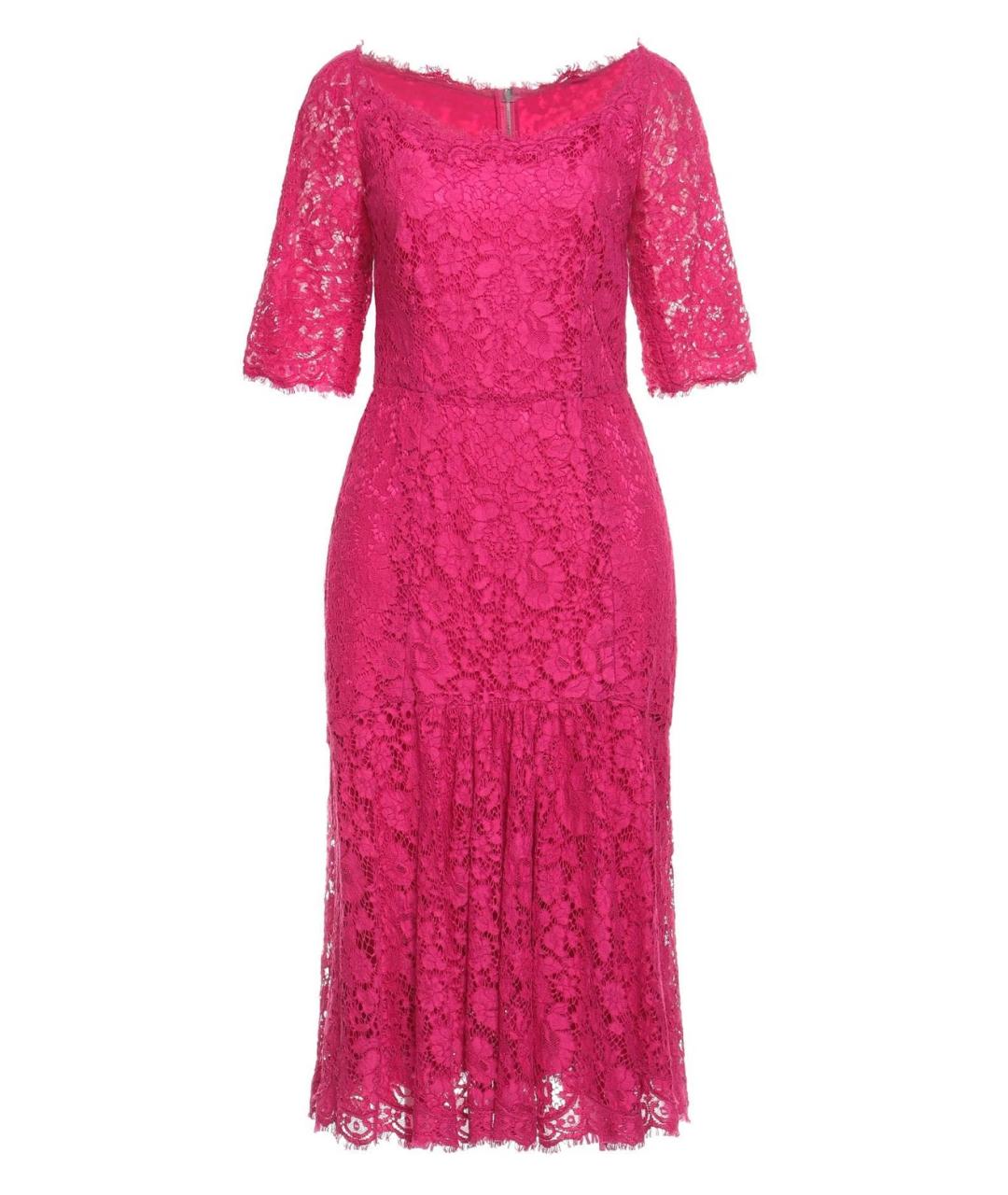 DOLCE&GABBANA Фуксия хлопковое платье, фото 4