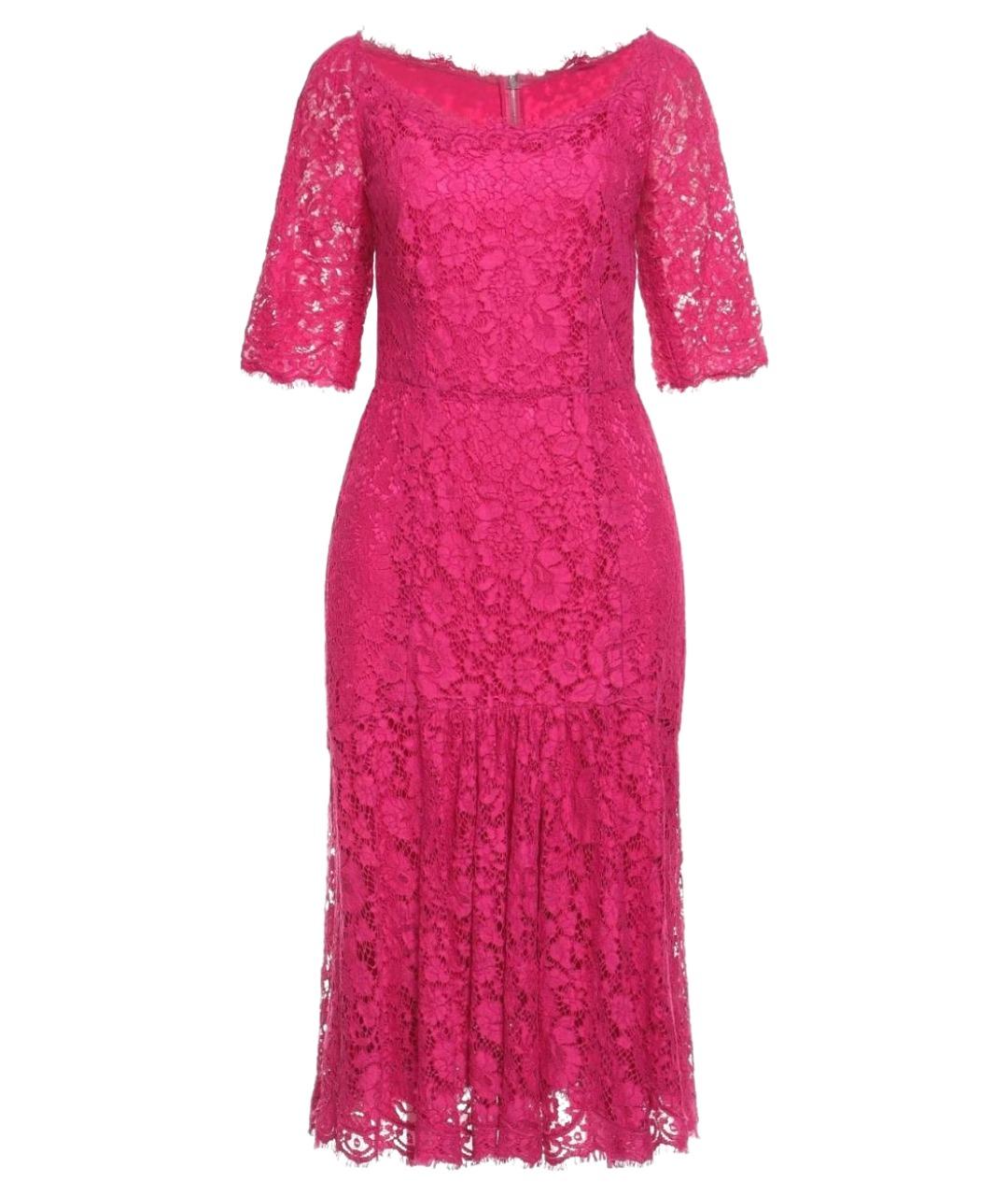 DOLCE&GABBANA Фуксия хлопковое платье, фото 1