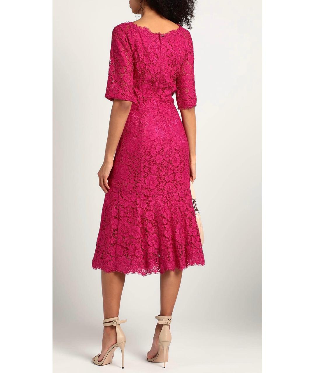 DOLCE&GABBANA Фуксия хлопковое платье, фото 3