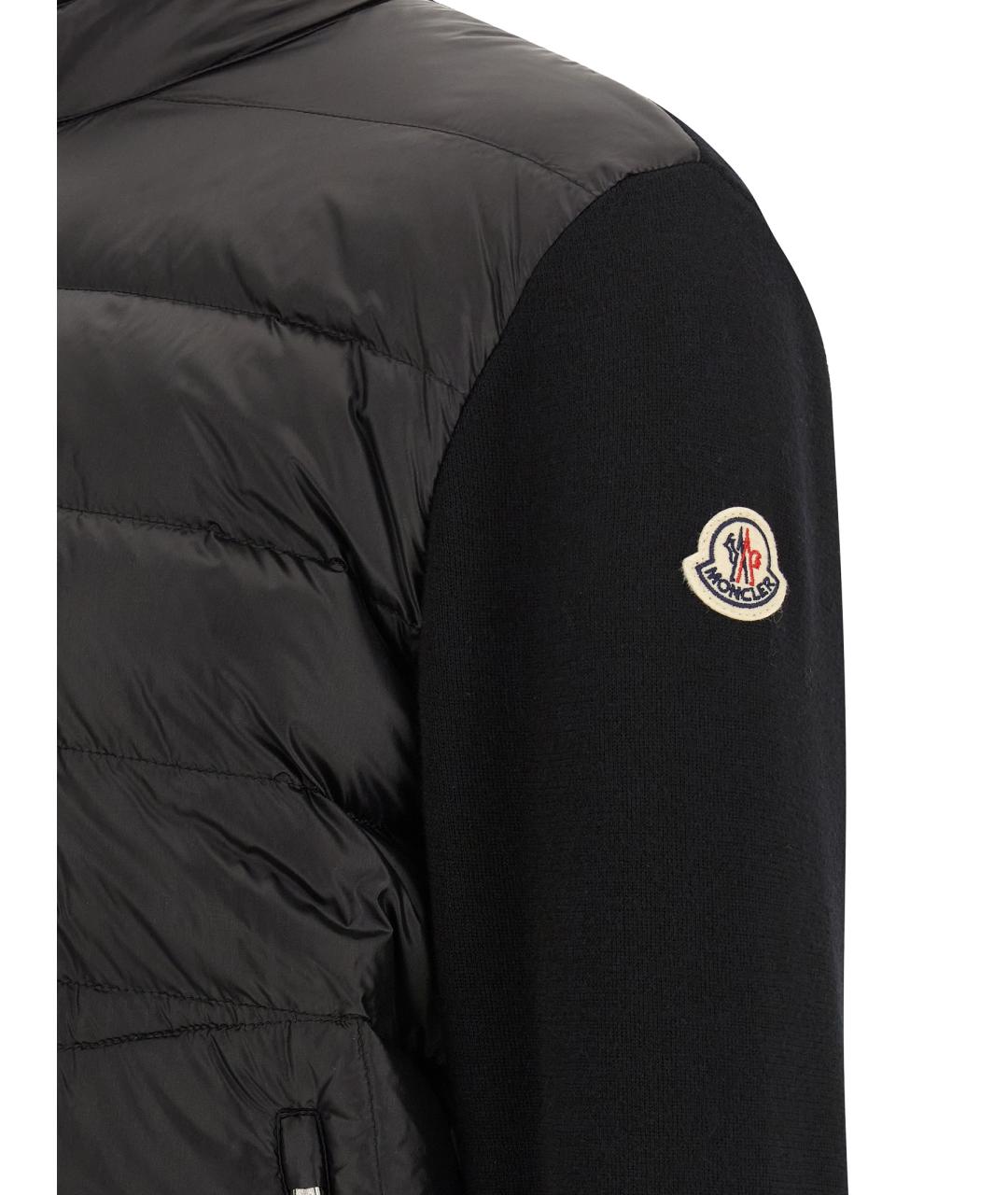 MONCLER Черный полиамидовый кардиган, фото 4