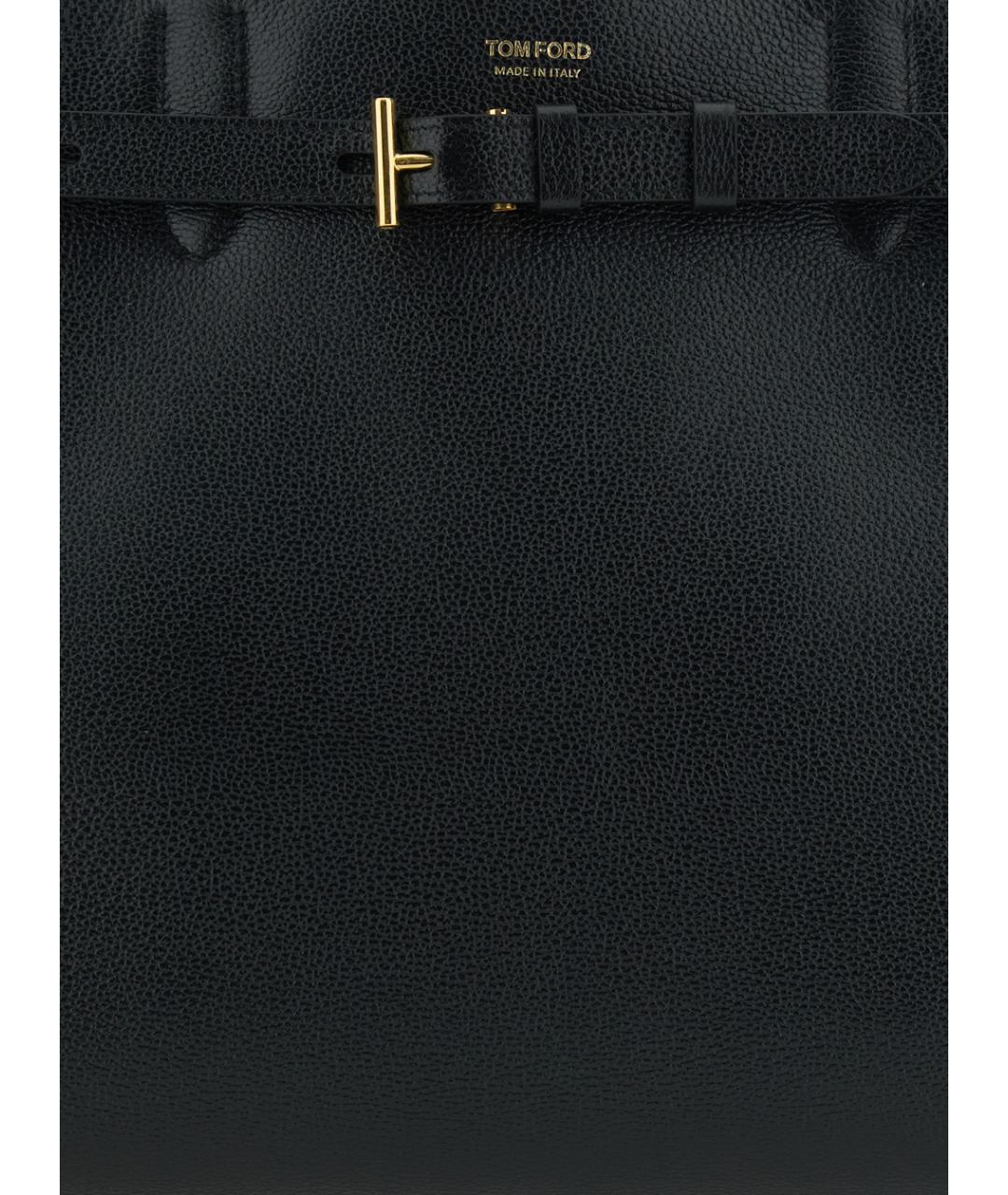 TOM FORD Черная кожаная сумка тоут, фото 3