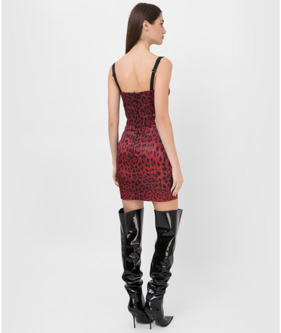 DOLCE&GABBANA Красное полиэстеровое коктейльное платье, фото 6