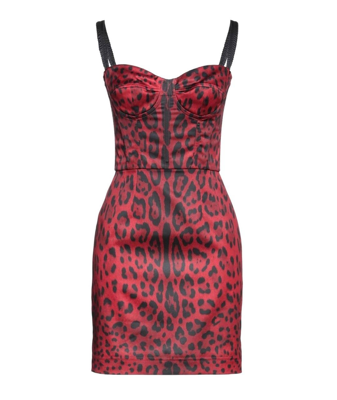 DOLCE&GABBANA Красное полиэстеровое коктейльное платье, фото 7