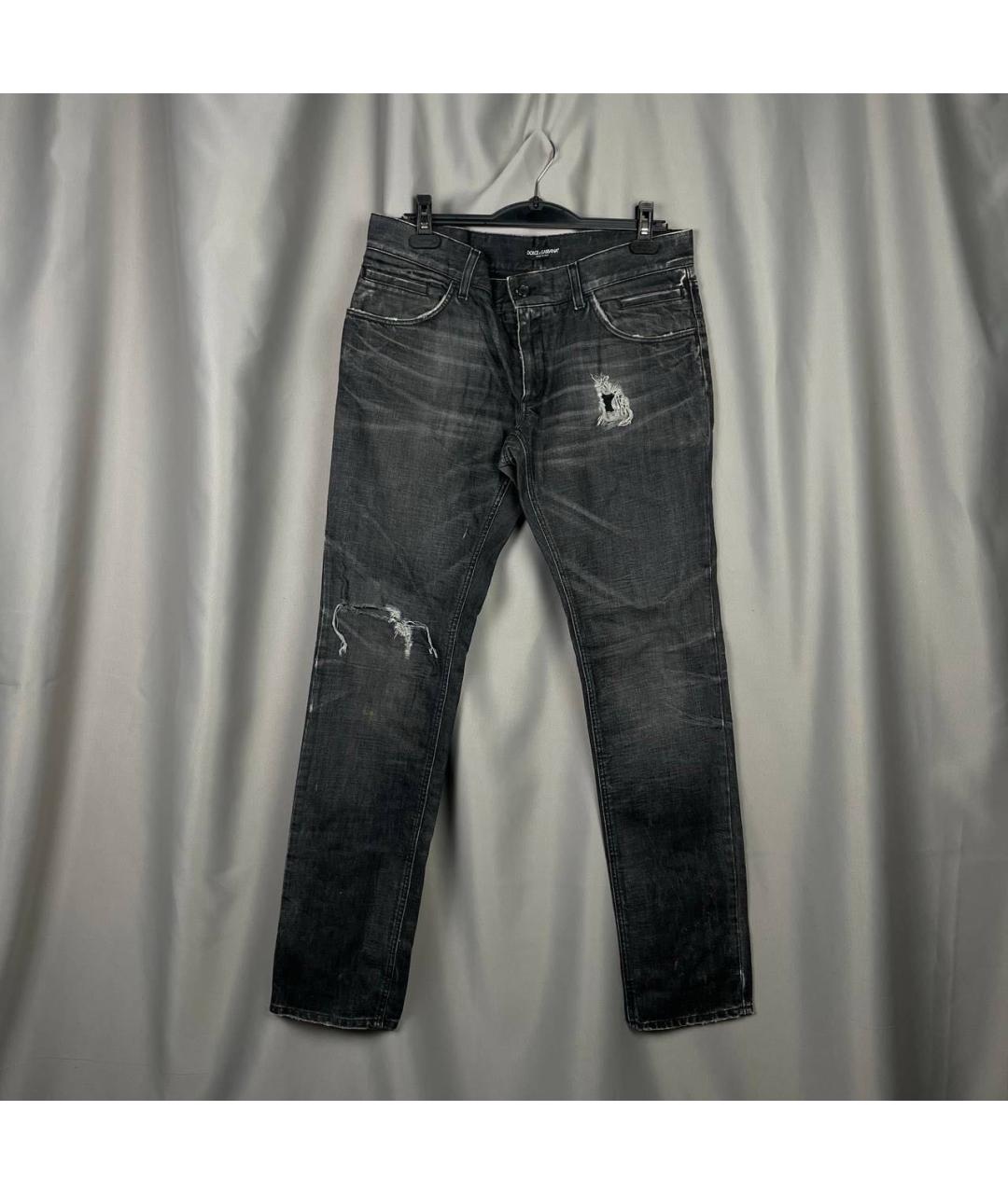 DOLCE&GABBANA Антрацитовые хлопковые джинсы, фото 9