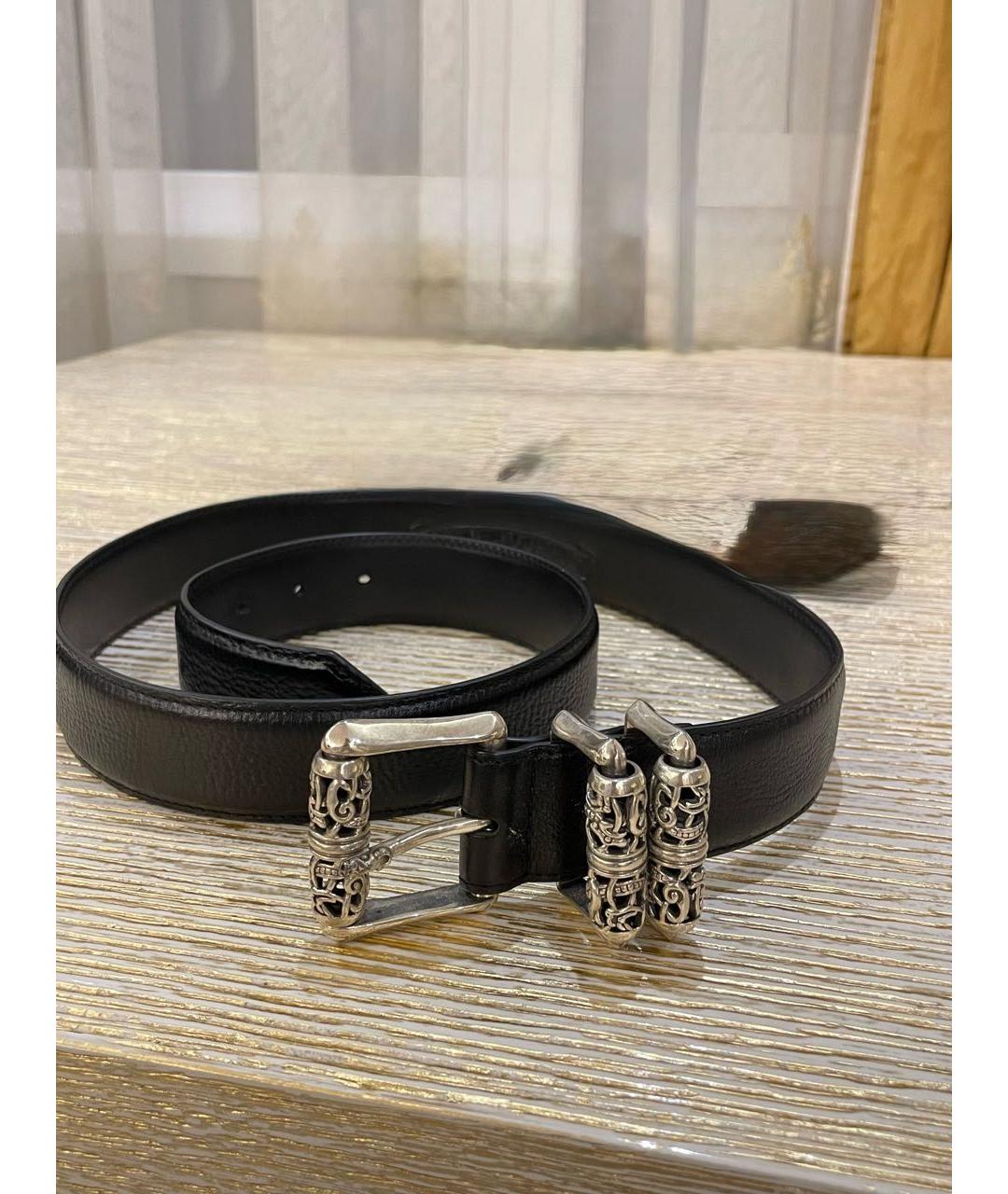 CHROME HEARTS Черный кожаный ремень, фото 2