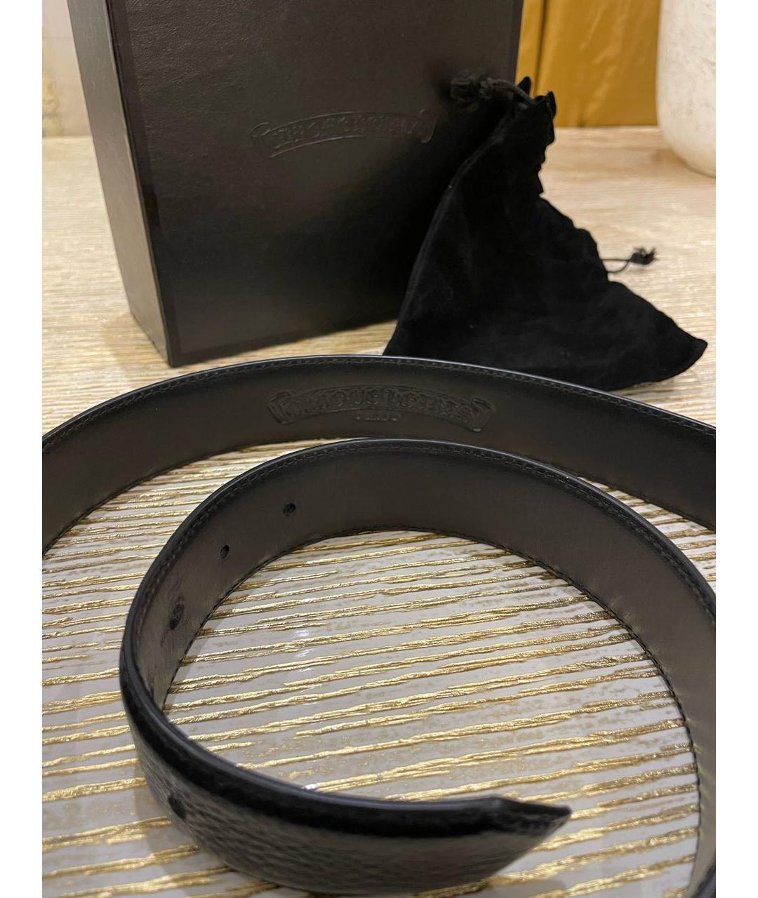 CHROME HEARTS Черный кожаный ремень, фото 4