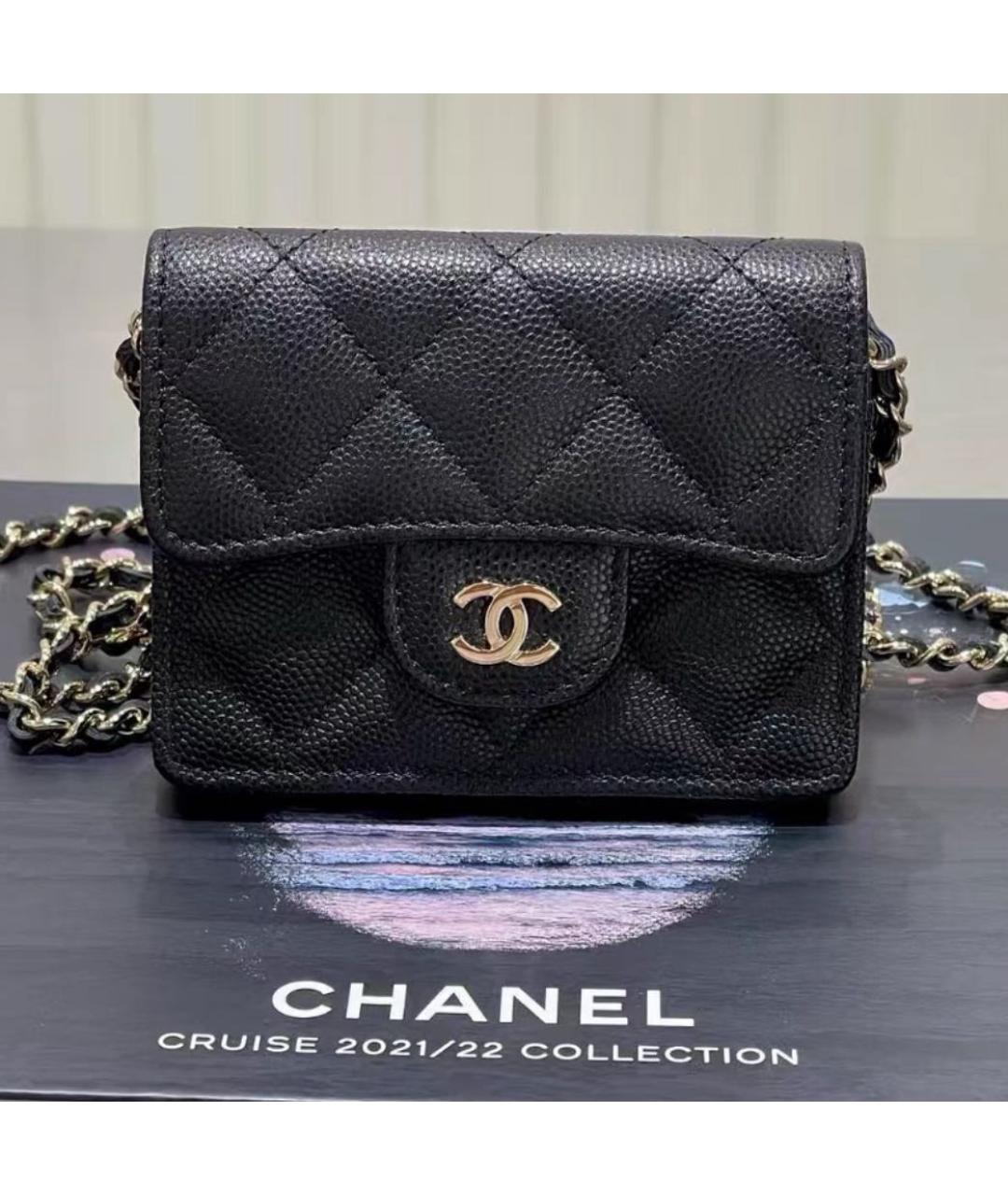 CHANEL Черная кожаная сумка через плечо, фото 2