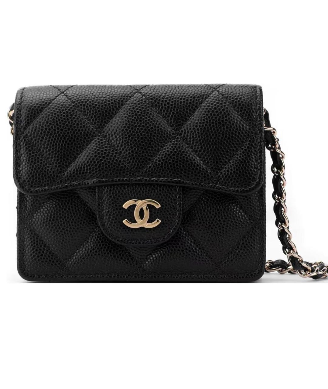 CHANEL Черная кожаная сумка через плечо, фото 5