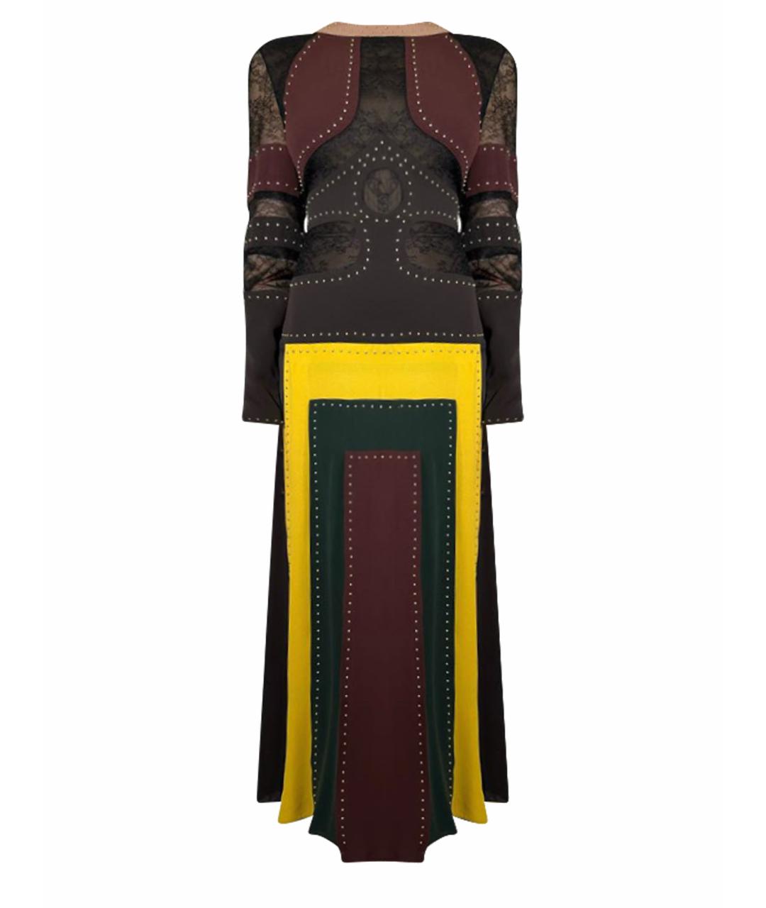 VALENTINO Коричневое шелковое вечернее платье, фото 1