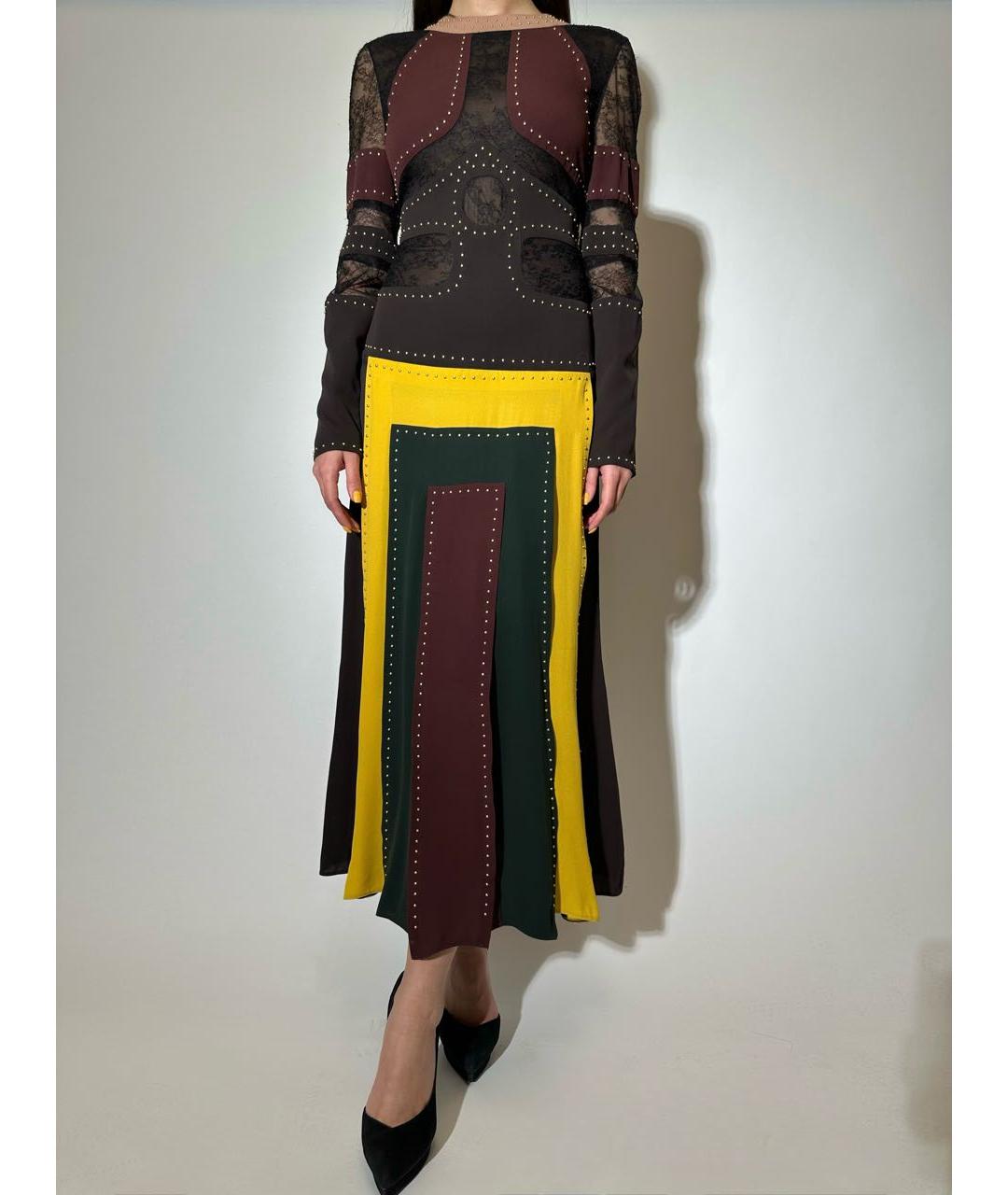 VALENTINO Коричневое шелковое вечернее платье, фото 5