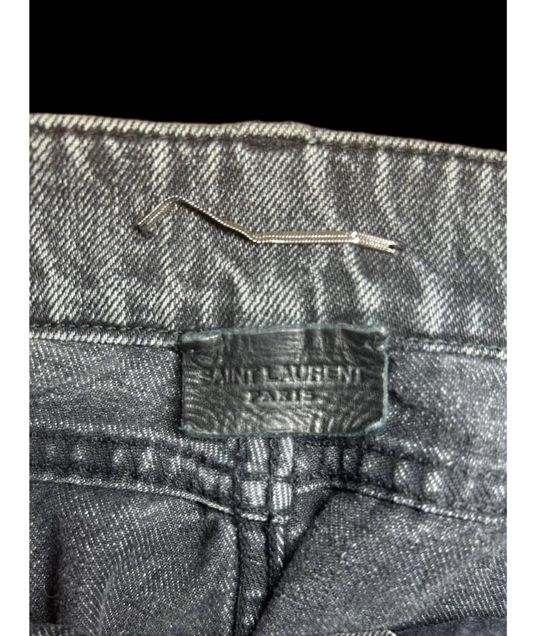 SAINT LAURENT Черные хлопковые джинсы скинни, фото 4
