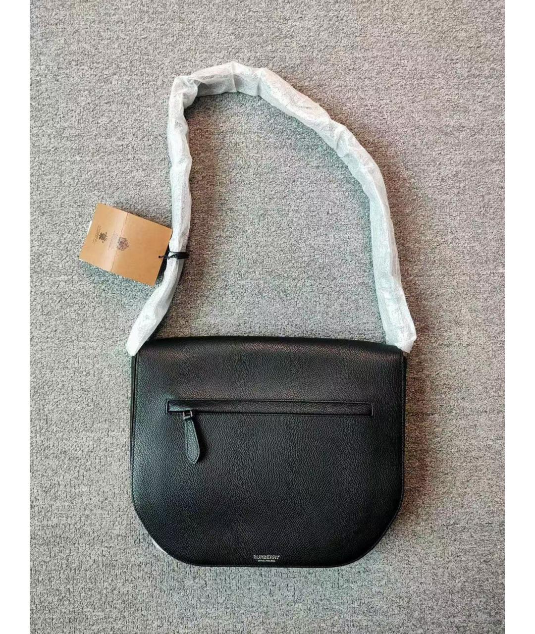 BURBERRY Черная кожаная сумка через плечо, фото 2