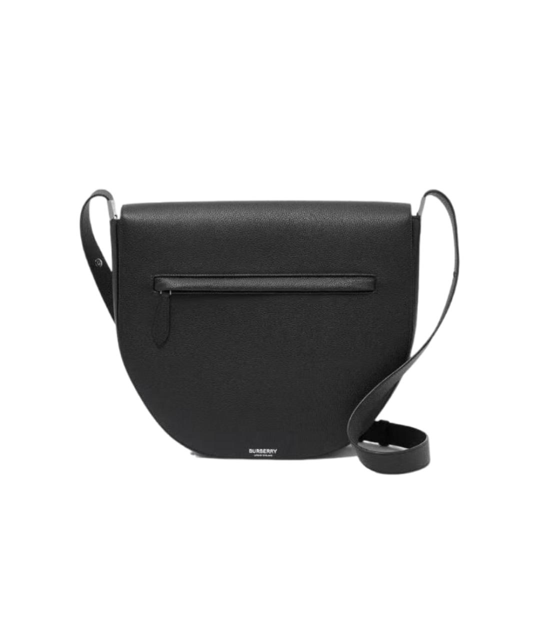 BURBERRY Черная кожаная сумка через плечо, фото 8
