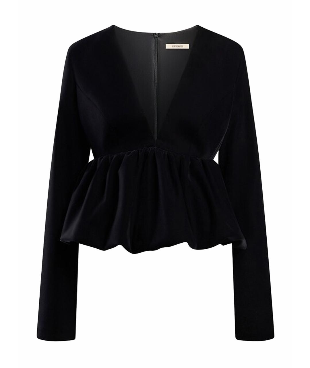 12 STOREEZ Черная бархатная блузы, фото 1