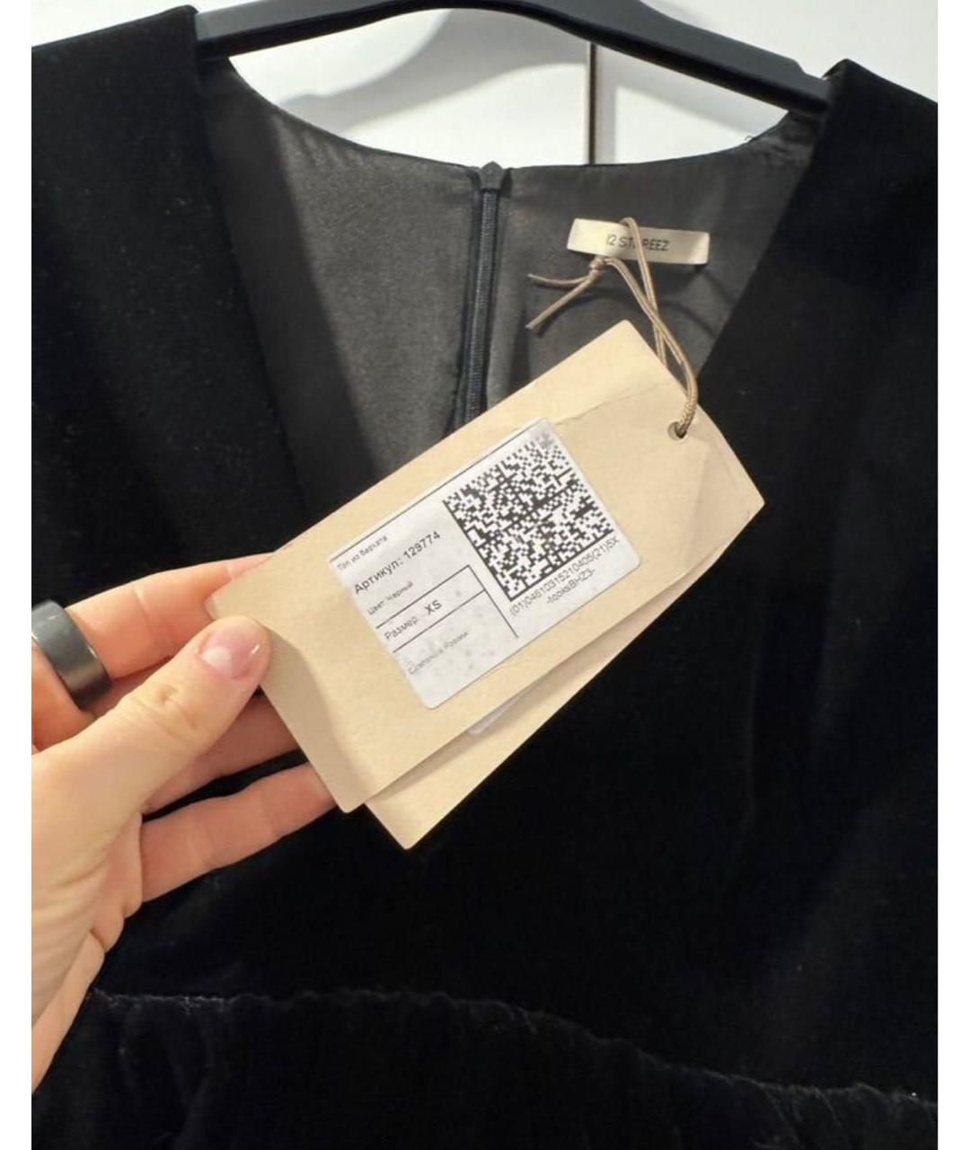 12 STOREEZ Черная бархатная блузы, фото 3