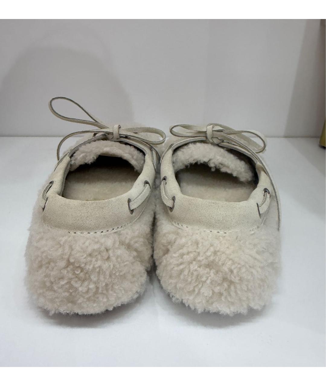 MIU MIU Белые текстильные мокасины, фото 6