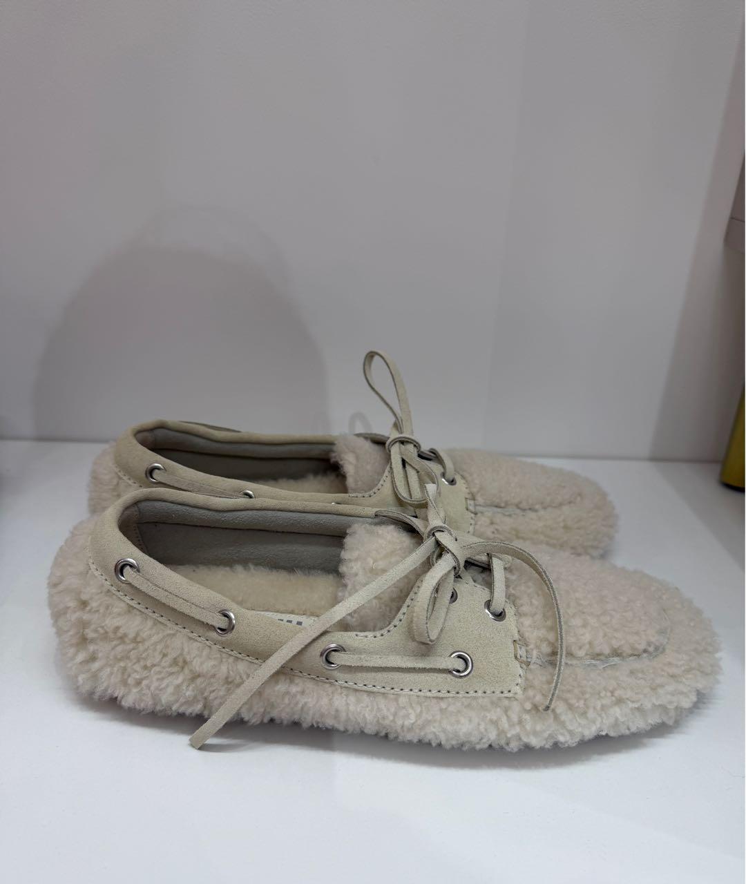 MIU MIU Белые текстильные мокасины, фото 8