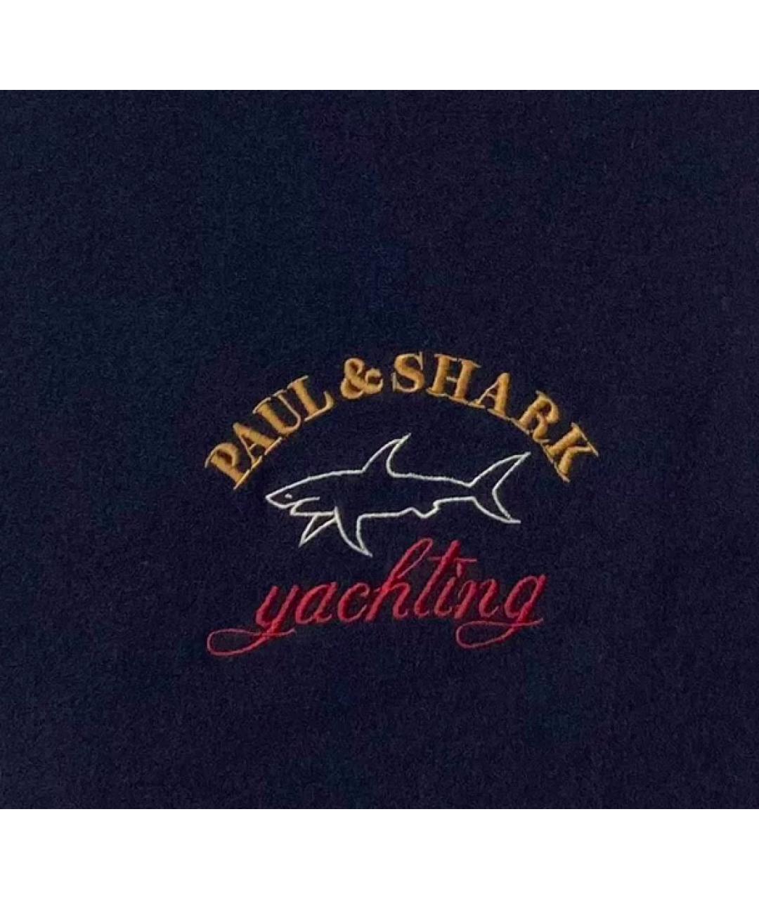 PAUL & SHARK Темно-синий шерстяной шарф, фото 9