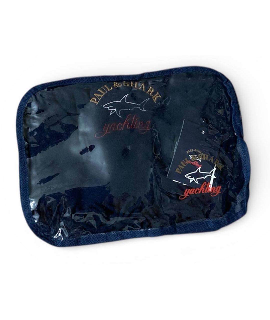 PAUL & SHARK Темно-синий шерстяной шарф, фото 4