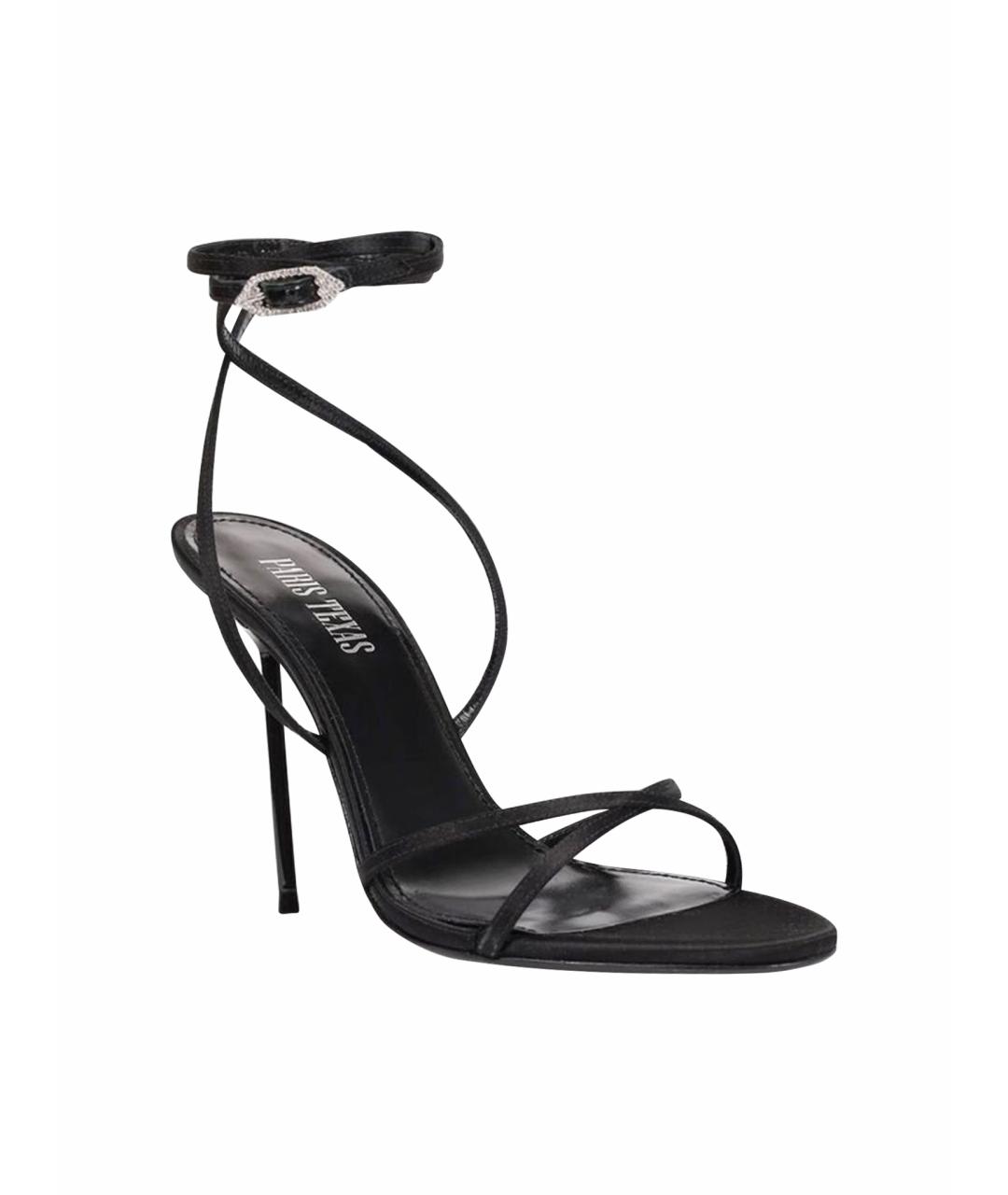 PARIS TEXAS Черные текстильные босоножки, фото 1