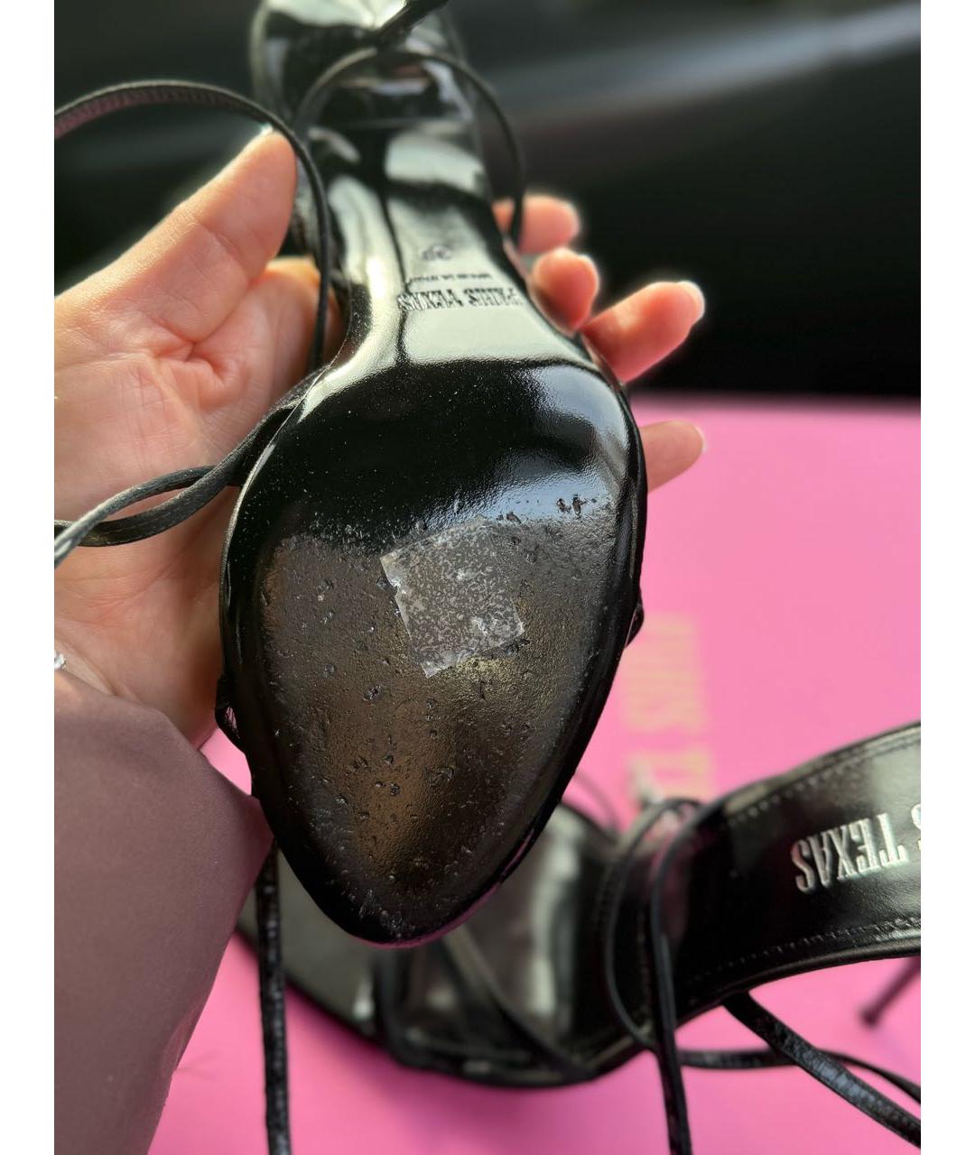 PARIS TEXAS Черные текстильные босоножки, фото 5