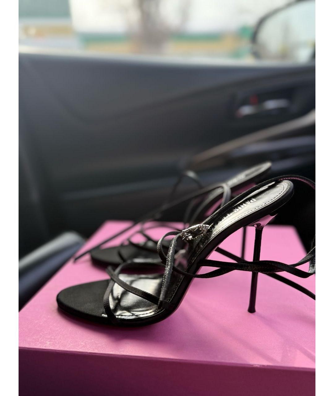 PARIS TEXAS Черные текстильные босоножки, фото 9
