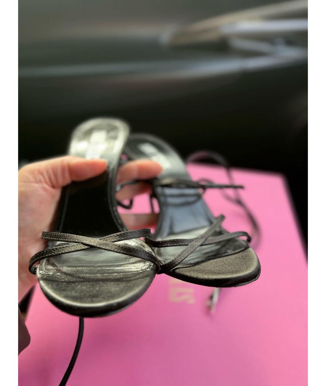 PARIS TEXAS Черные текстильные босоножки, фото 8