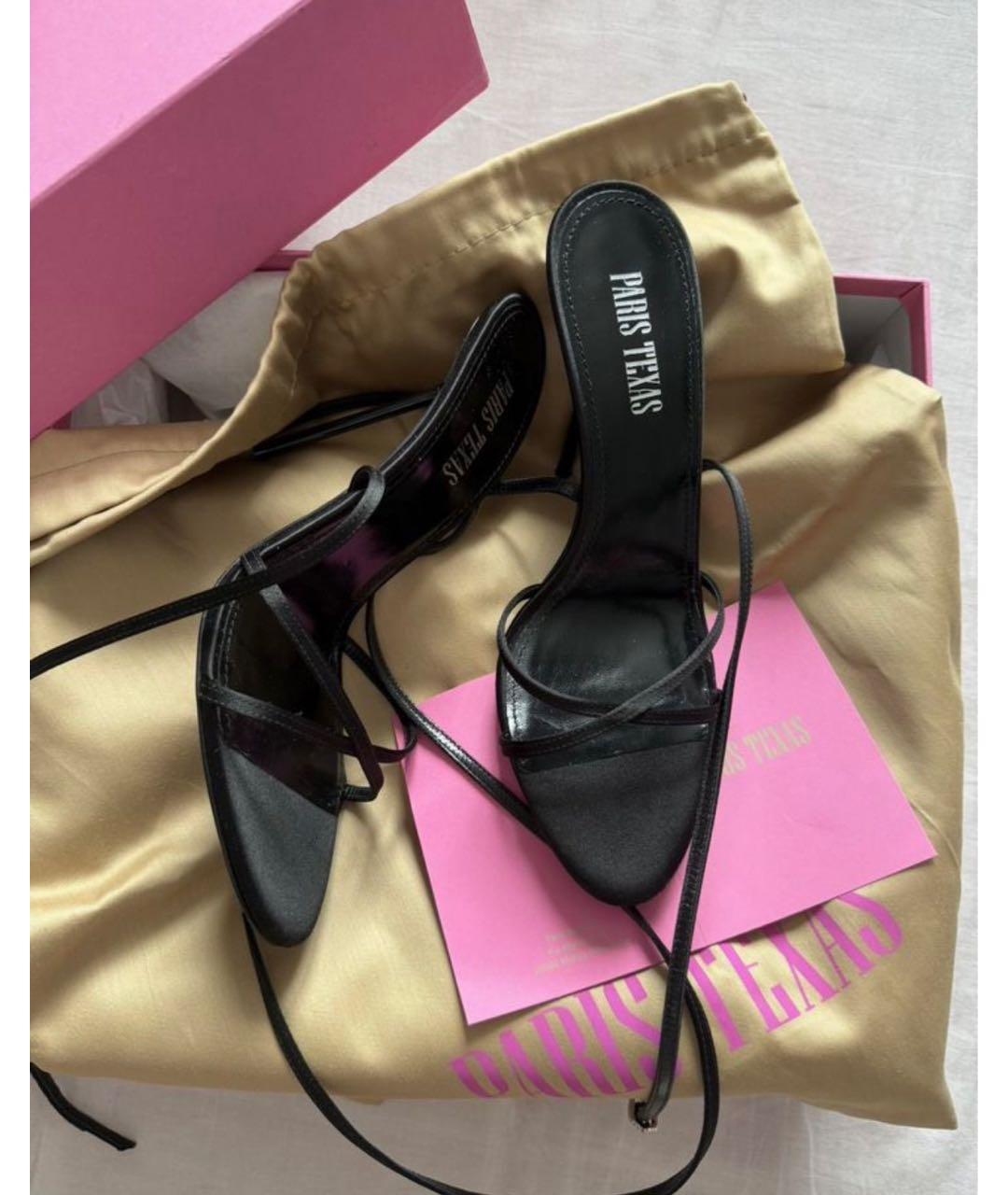 PARIS TEXAS Черные текстильные босоножки, фото 4