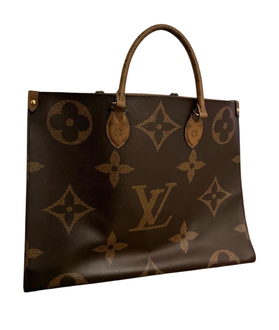 LOUIS VUITTON Коричневая кожаная сумка тоут, фото 1