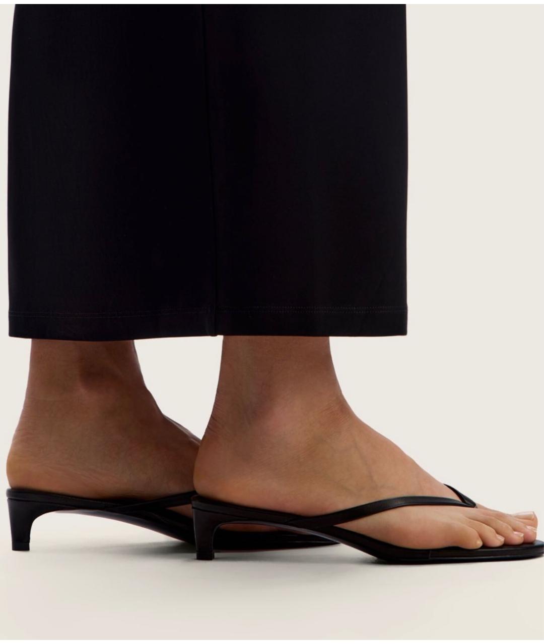 12 STOREEZ Черные кожаные мюли, фото 2