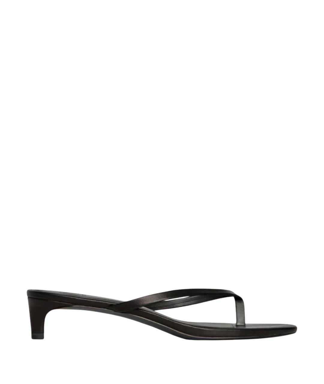 12 STOREEZ Черные кожаные мюли, фото 1