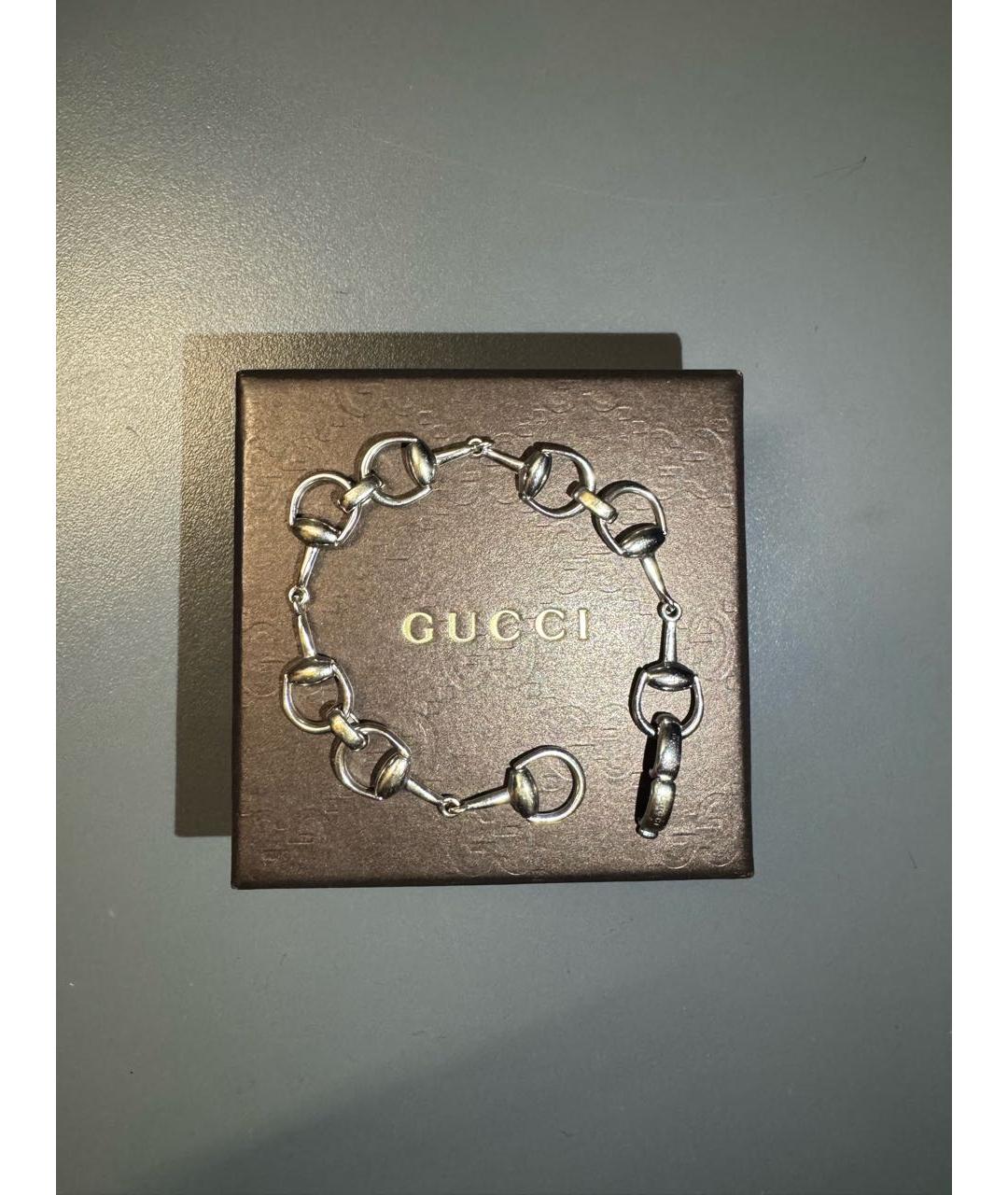 GUCCI Серебрянный браслет из белого золота, фото 2
