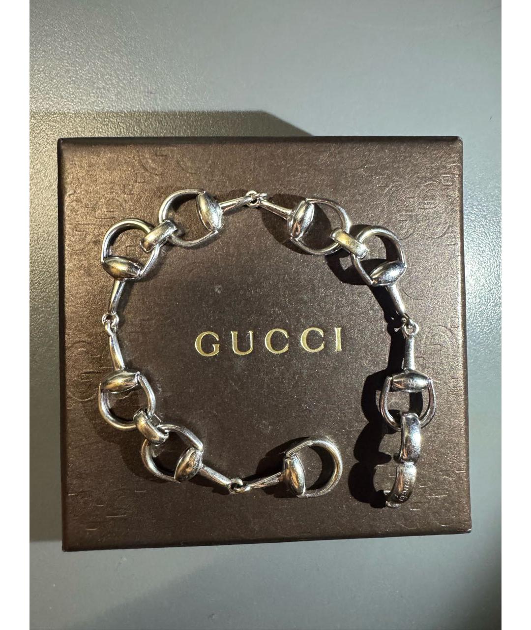 GUCCI Серебрянный браслет из белого золота, фото 5