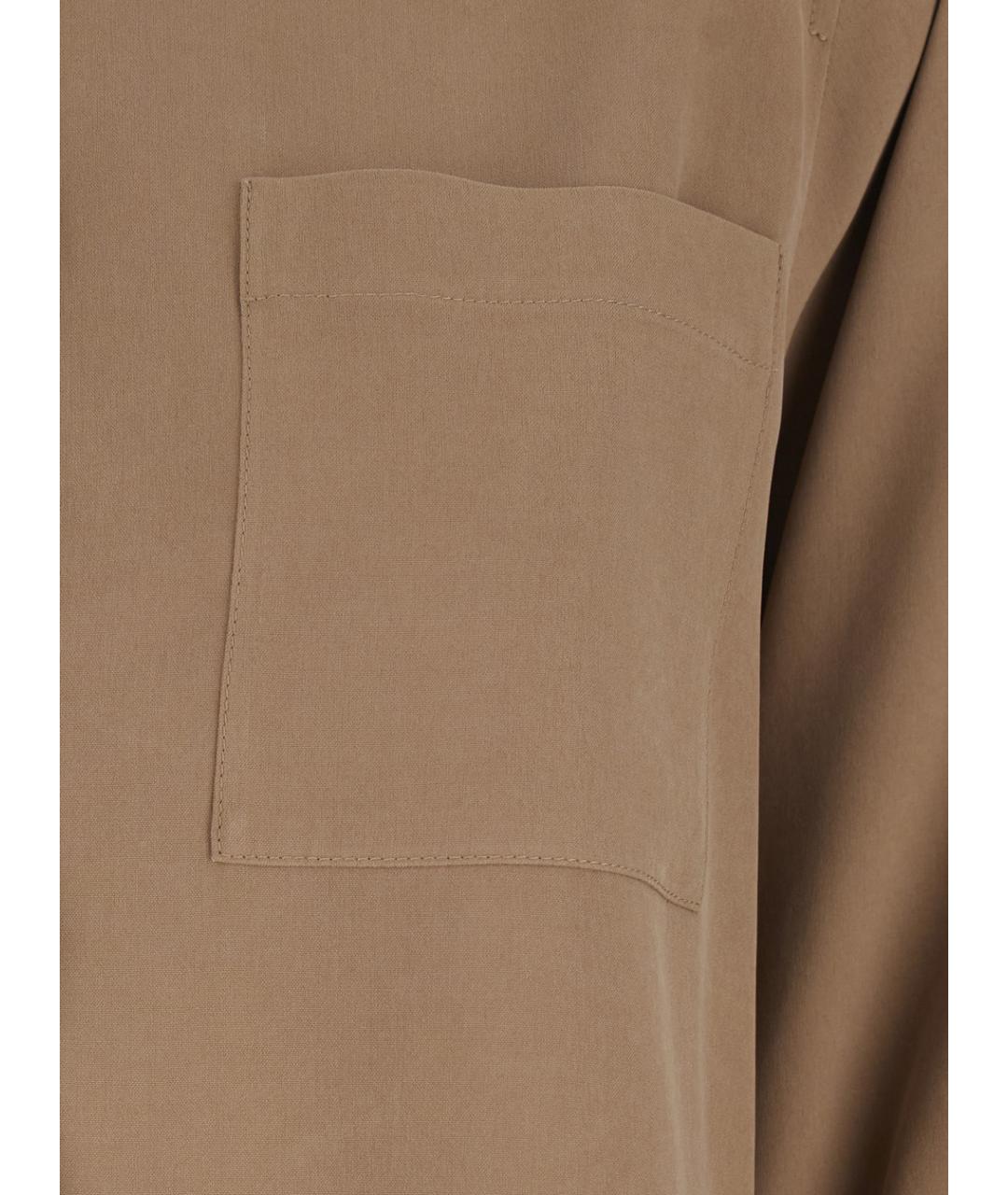 MAX MARA Бежевая шелковая рубашка, фото 3