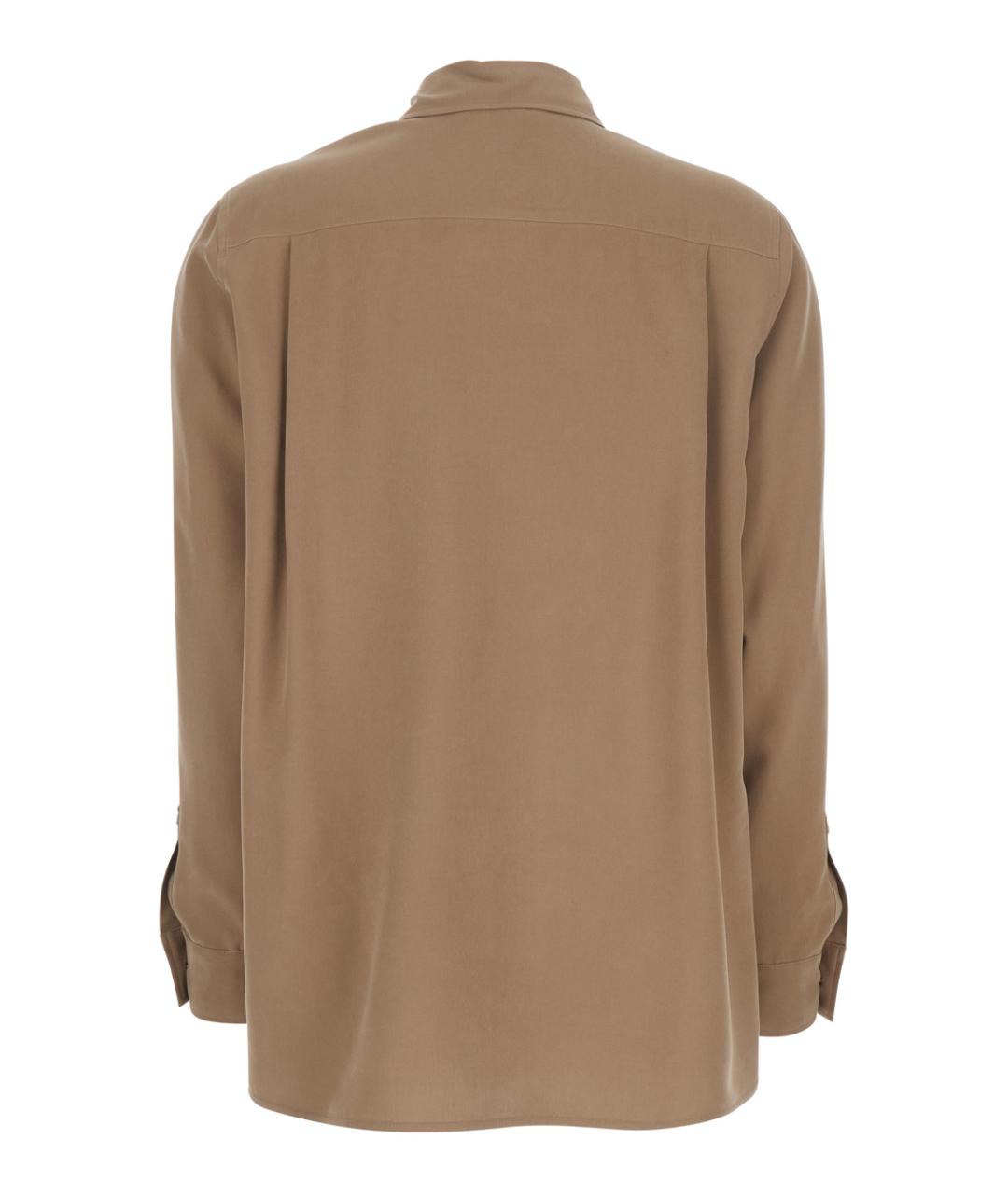 MAX MARA Бежевая шелковая рубашка, фото 2