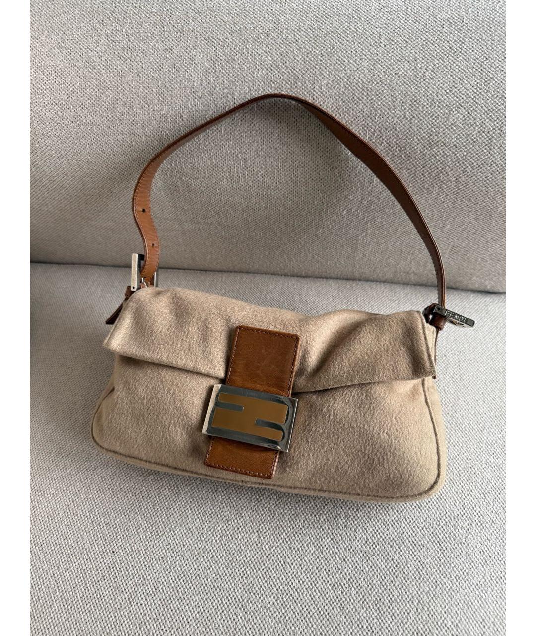 FENDI Бежевая сумка с короткими ручками, фото 2