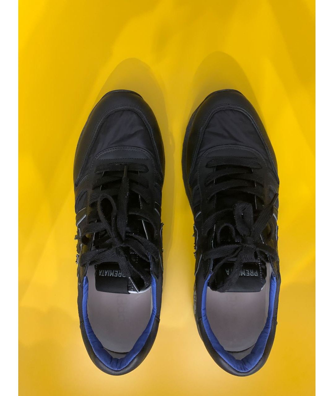 PREMIATA Черные кожаные низкие кроссовки / кеды, фото 3