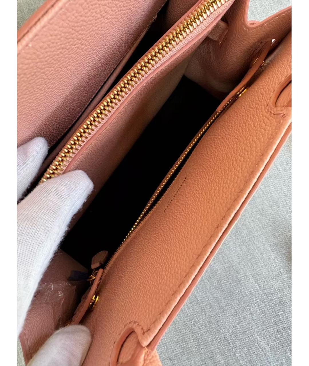 BURBERRY Розовая кожаная сумка с короткими ручками, фото 8