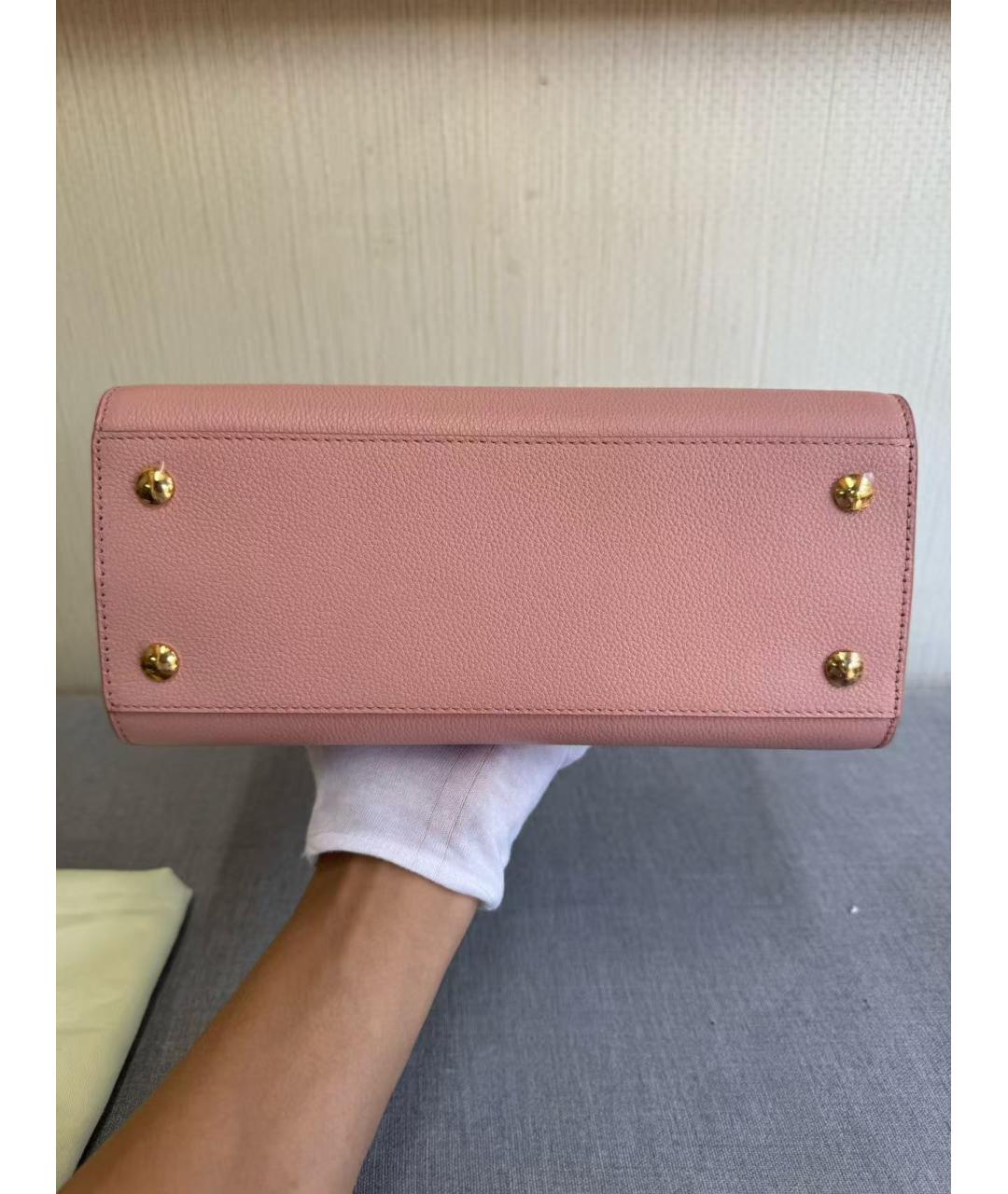 BURBERRY Розовая кожаная сумка с короткими ручками, фото 7