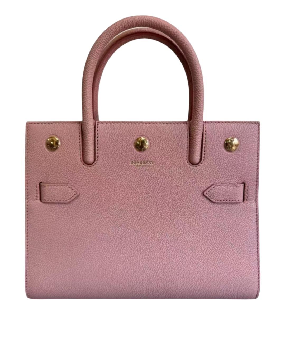 BURBERRY Розовая кожаная сумка с короткими ручками, фото 1