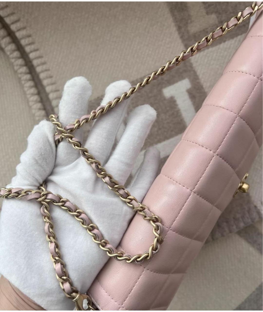 CHANEL Розовая кожаная сумка через плечо, фото 4