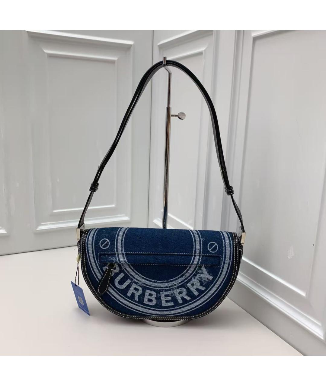 BURBERRY Синяя деним сумка через плечо, фото 2