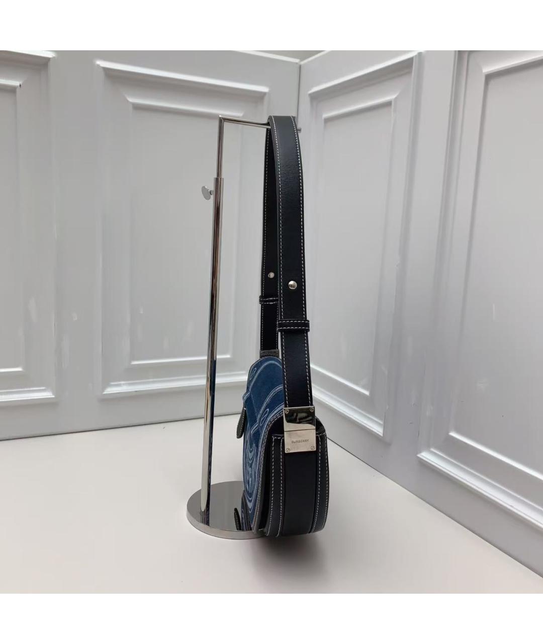 BURBERRY Синяя деним сумка через плечо, фото 4