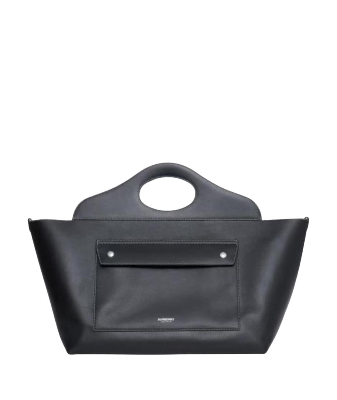 BURBERRY Черная кожаная сумка через плечо, фото 1