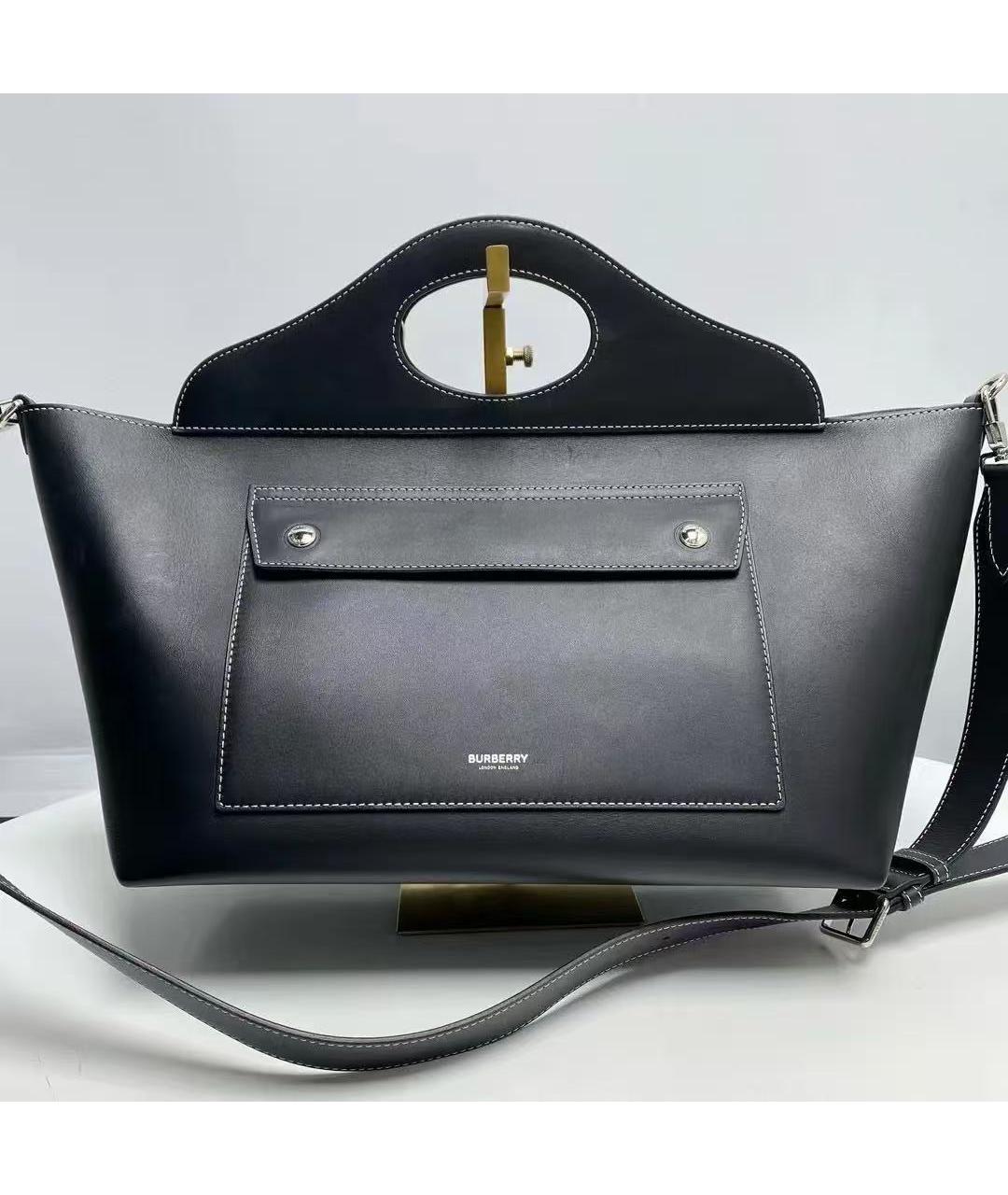 BURBERRY Черная кожаная сумка через плечо, фото 3