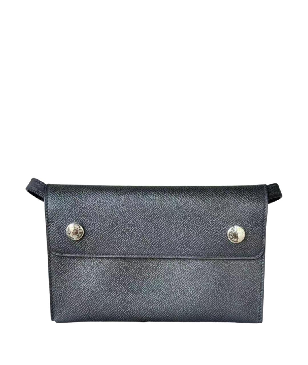 HERMES Черная кожаная сумка через плечо, фото 1