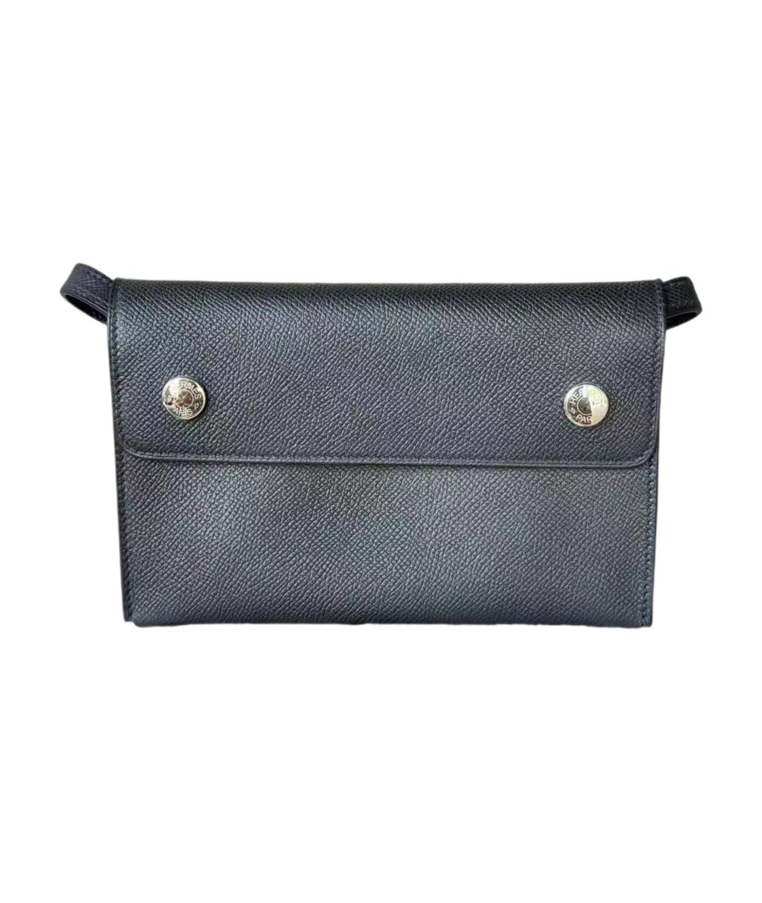 HERMES Черная кожаная сумка через плечо, фото 6