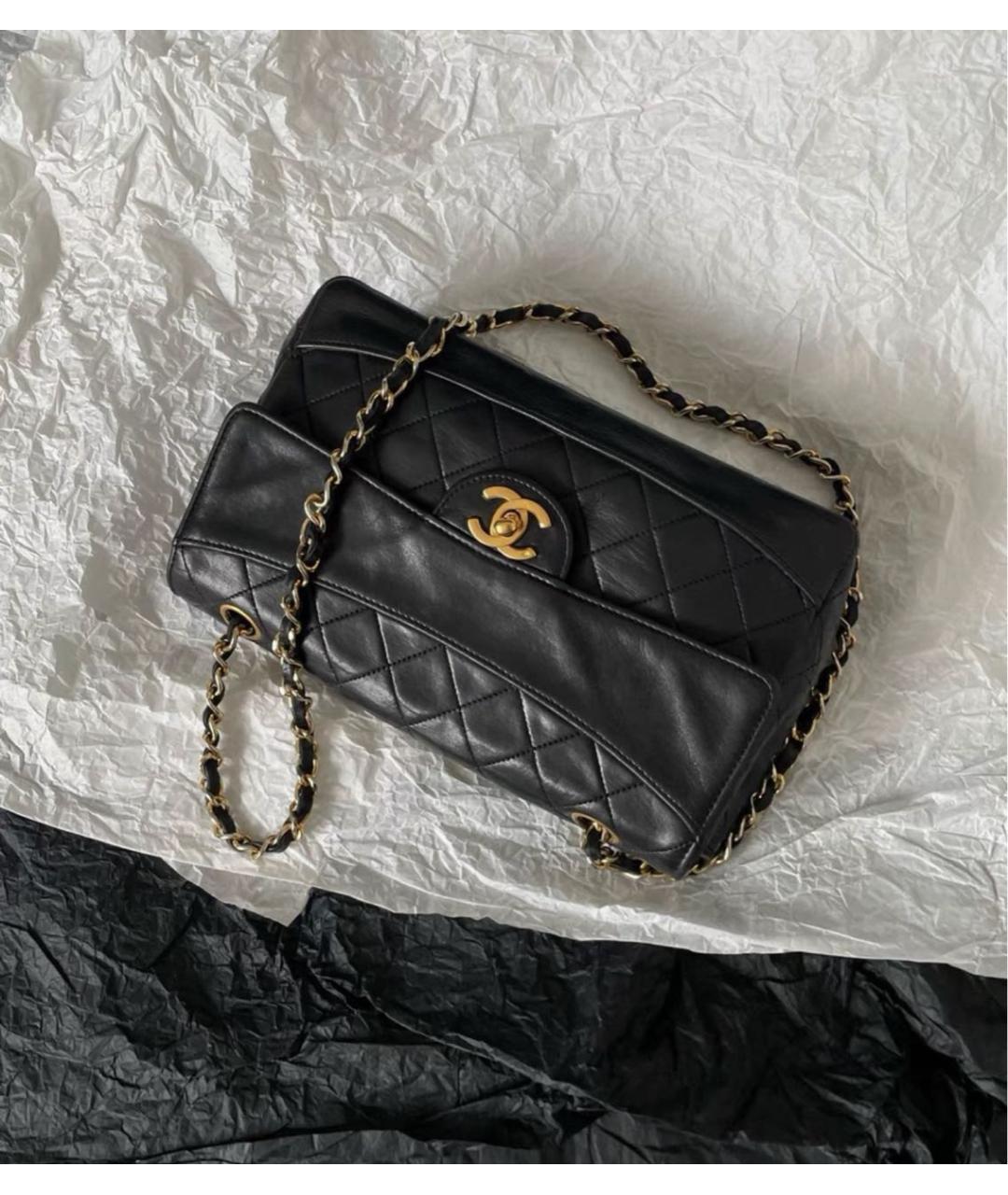 CHANEL Черная кожаная сумка через плечо, фото 2