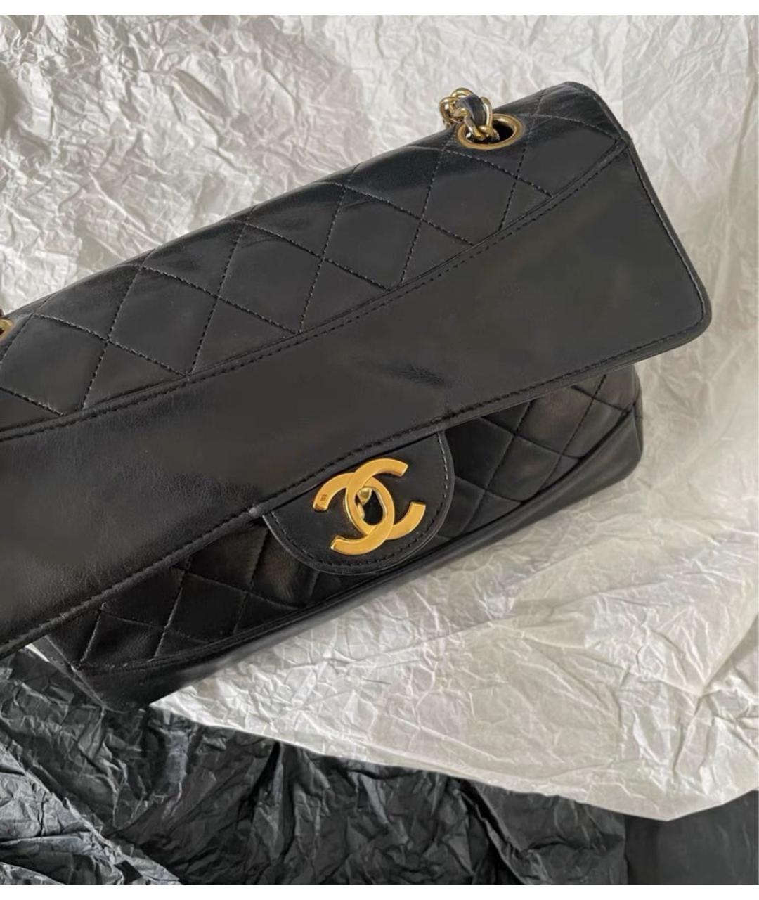 CHANEL Черная кожаная сумка через плечо, фото 5