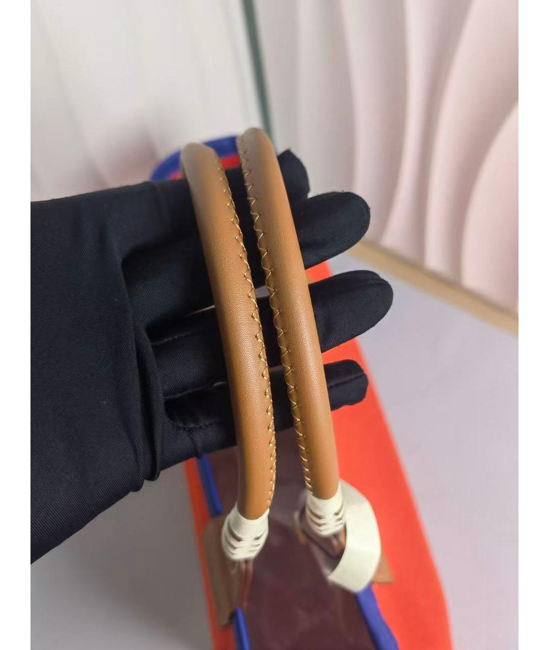 HERMES Коричневая кожаная сумка тоут, фото 6